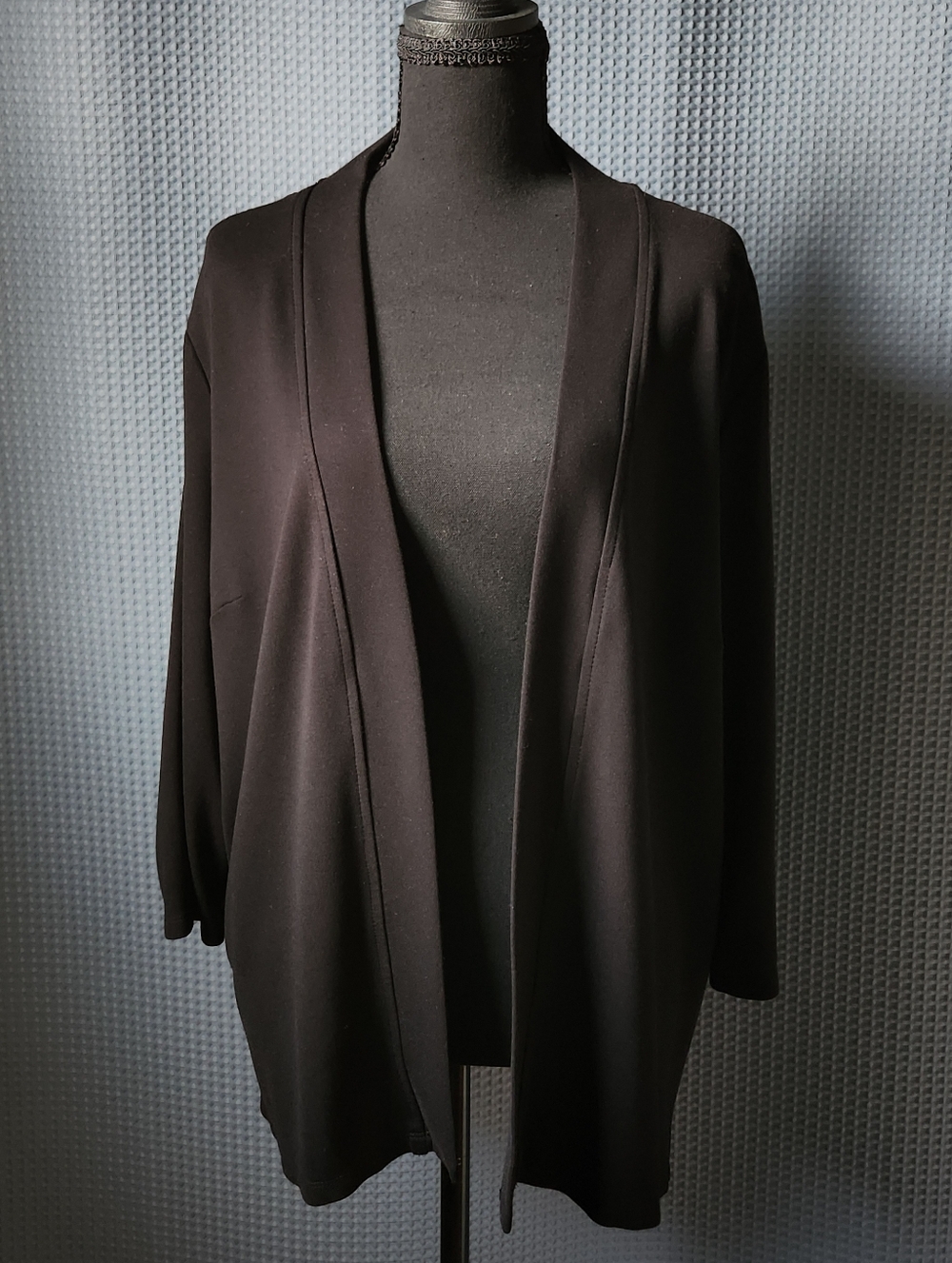 Alison Daley Black Open Front Cardigan - Size XL